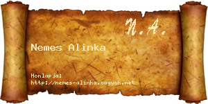 Nemes Alinka névjegykártya